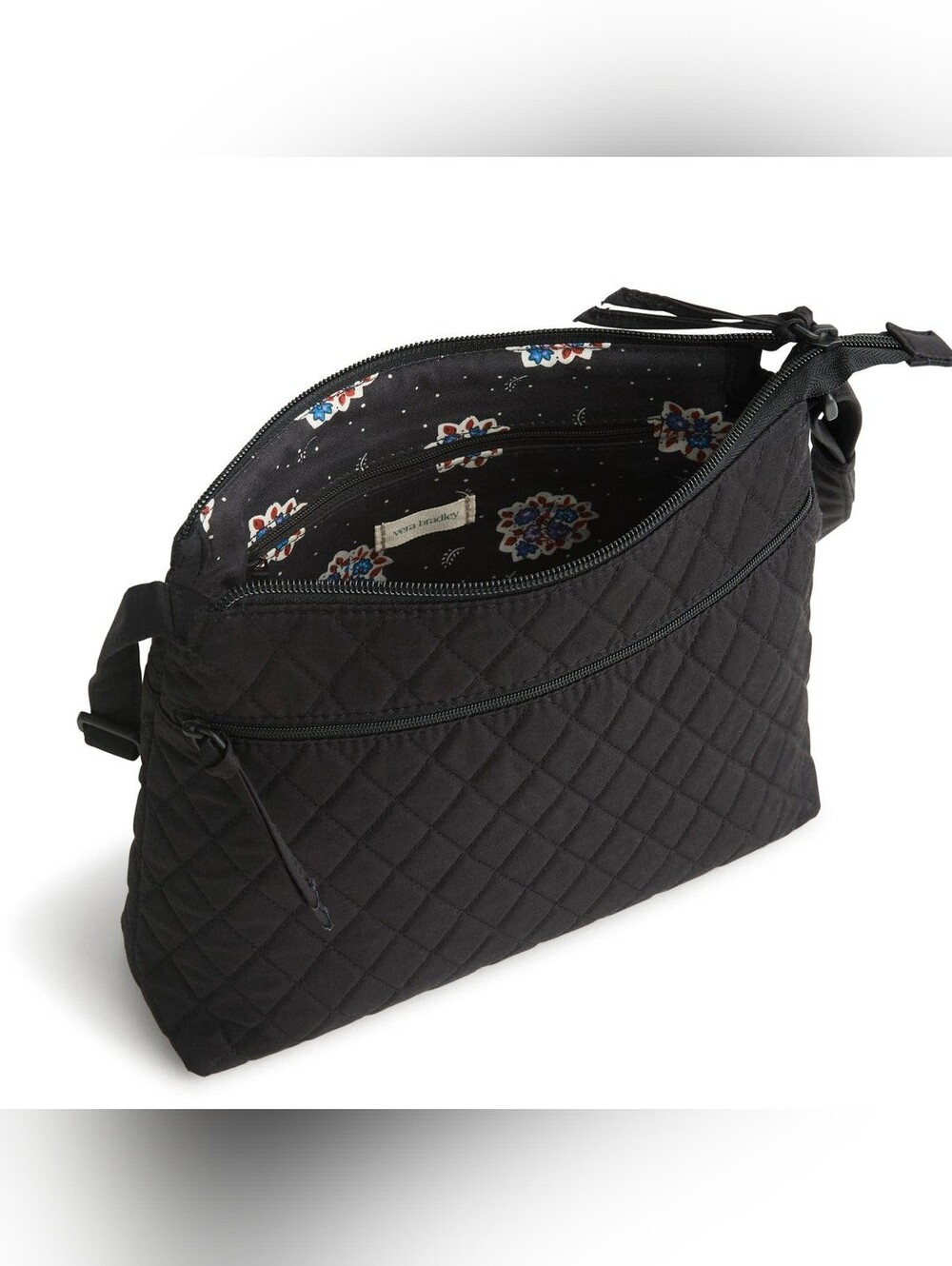 Vera Bradley Original Zip Crossbody Hipster Featherweight Black - Picture 2 of 7